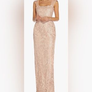 Formal long gown by Adrianna Papell Size 6 color Blush. Excellent condition